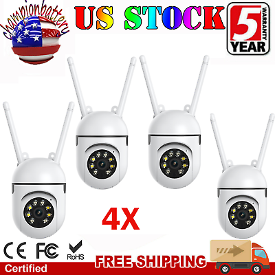 #ad Lot 4x 1080P Wireless Security Camera System Smart outdoor 2.4GWifi Night Vision $54.99