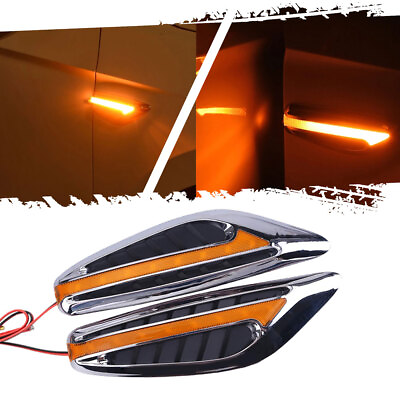 #ad 2x Car Steering Fender LED Side Marker Light Turn Signal Lamp Bulb Amber DC 12V $13.92