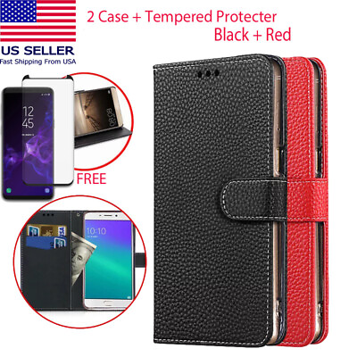 #ad 2 x Samsung Galaxy S9 Plus Waterproof Leather Case Cover Free Screen Protector $13.99