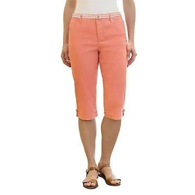 #ad NWT Gloria Vanderbilt Women#x27;s Lillian Belted Skimmer Capri Pants Pick Size $8.95