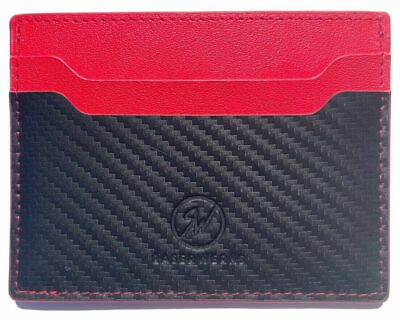 #ad Motorsport Wallet slim carbon fiber leather card case with RFID protection $16.75