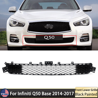 #ad For Infiniti Q50 Base 2014 2017 Front Bumper Lower Grille Mesh Grill Gloss Black $55.99