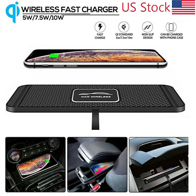 Car Wireless Charger Pad Phone Fast Charging Mat Non Slip for iPhone Samsung $14.98