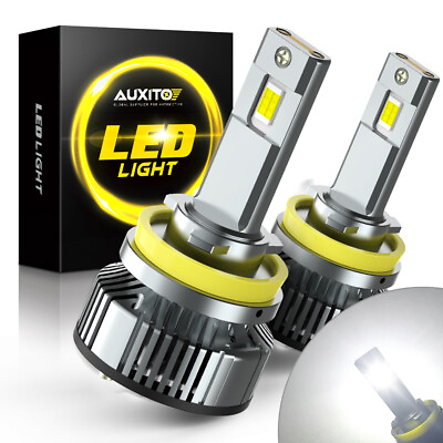 #ad 2x AUXITO H11 H9 6500K Cool White LED Headlight Bulbs Conversion Kit High Beam $45.99
