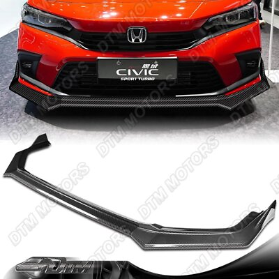 #ad For 22 24 Honda Civic 4 Door T R Carbon Style Front Bumper Lip Body kit Spoiler $59.99