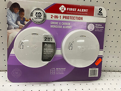 #ad First Alert 2 in 1 Smoke amp; Carbon Monoxide Alarms Pack of 2 $39.95