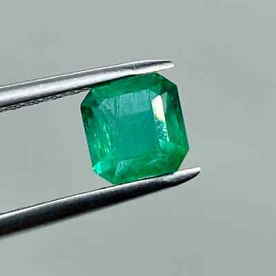 #ad 1.25 Carat 6X6 Natural Zambian Emerald Square Cut Loose Gemstone For Jewelry $161.99
