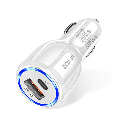 #ad Dual Port Car Fast Charger QC 3.0 for iPhone Samsung Cell USB Android LG HTC $8.99