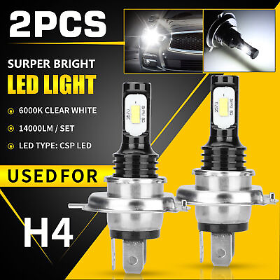 #ad 2X H4 9003 HB2 LED Headlight Kit High Low Beam DRL Bulb Super Bright 6000K White $8.99