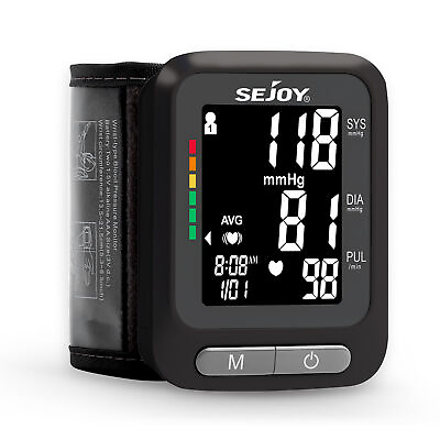 #ad SEJOY Automatic Wrist Blood Pressure Monitor Heart Rate Monitor Cuff BP Machine $25.83