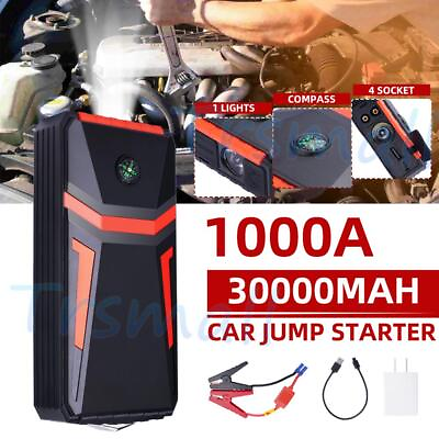 #ad #ad Portable Car Jump Starter Booster Jumper Box Power Battery Charger W Compass $38.99
