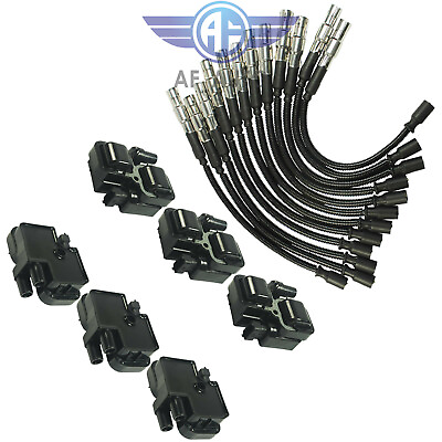 #ad Ignition Spark Coils and Plug Wire Sets For Mercedes Benz C CL CLK ML Class $91.88
