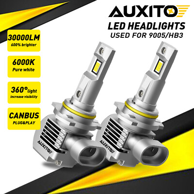 #ad CANBUS 9005 LED Headlight Super Bright Bulbs Kit White 30000LM High Low Beam HB3 $42.74