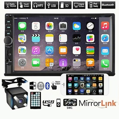 #ad 7quot; Double 2 DIN Car MP5 Player Bluetooth Touch Screen Stereo Radio With Camera $32.59