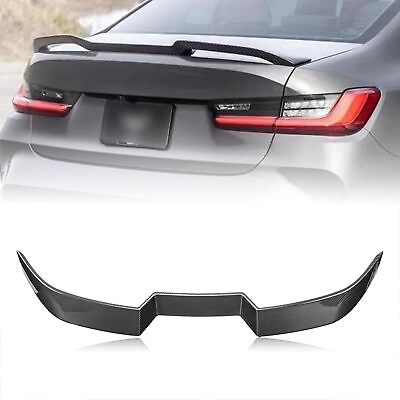 #ad #ad Carbon Fibre Look Rear Spoiler Wing Fits For BMW G20 G22 19 23 3 SERIES V Style $168.00