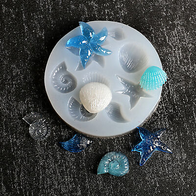 #ad Casting Mold Reused Diy 4 8 Cavities Ocean Series Silicone Mould Transparent $7.77