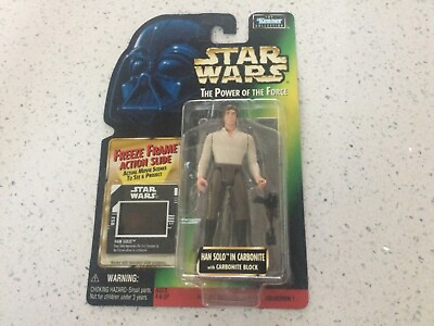 #ad 1997 Star Wars Power of the Force Freeze Frame Han Solo in Carbonite Figure $9.99
