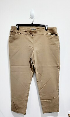 #ad George 3X Womens Plus Size Pull On Khaki Dress Pants 22W 24W $16.99
