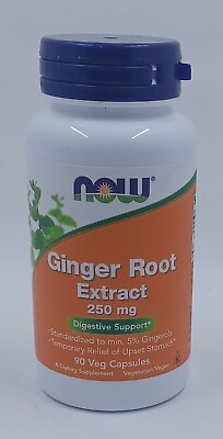 #ad NOW Foods Ginger Root Extract 250 mg 90 Veg Capsules FREE SHIPPING $9.29