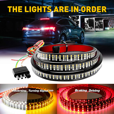 #ad 60quot; Triple Row Tailgate Light Bar LED Strip Reverse Brake Turn Signal Lamp EXD $21.99