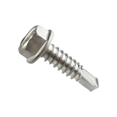 #ad #10 x 1quot; Hex Washer Head Self Drilling Screws Stainless Steel Metal Qty100 $24.12