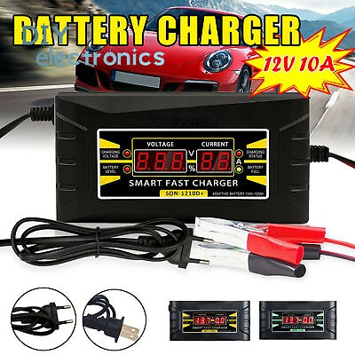 #ad #ad Car Battery Charger 12V 6A 10A Intelligent Full Automatic Auto Smart Fast hot UK $16.13