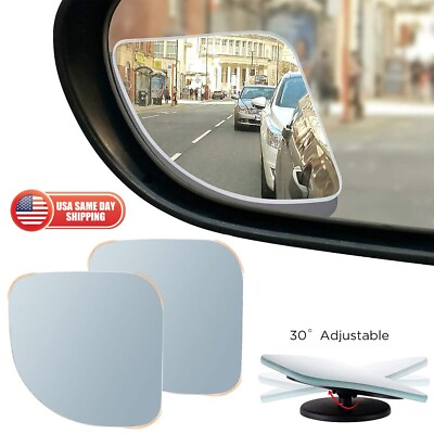 #ad 2x Car Fan Shape Convex Rear View Mirror Blind Spot Wide Angle Auxiliary Adjust $7.99