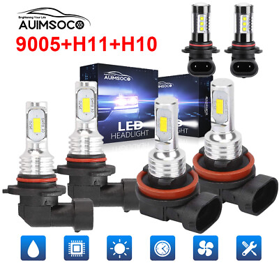 #ad 9005H11 COB LED Headlight Kit w Fog Light Bulbs for Toyota Sequoia 2008 2018 $35.19