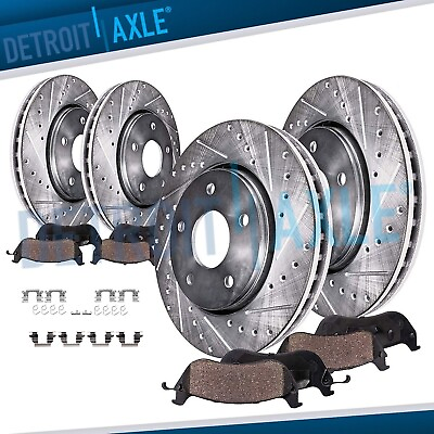 #ad Front amp; Rear Drilled Rotors Ceramic Brake Pads for 2014 2019 Nissan Rogue Sport $163.10