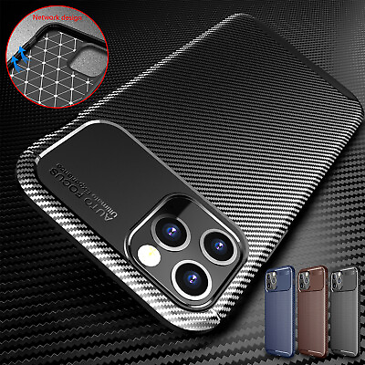 #ad #ad Carbon Fiber Patten Soft TPU Case For iPhone 15 Pro Max 14 13 12 11 Pro XS XR 87 $7.64