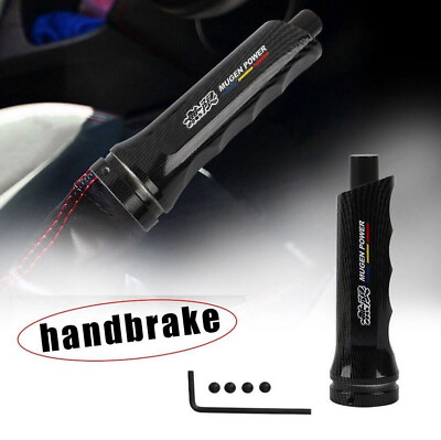 #ad Car Handle Hand Brake Sleeve Handbrake Cover Mugen Black Carbon for Honda Acura $40.99