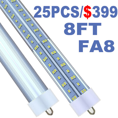#ad 8FT FA8 Single Pin LED Tube Light 144W T8 Fluorescent Bulb Light 6500K 25PACK $399.00