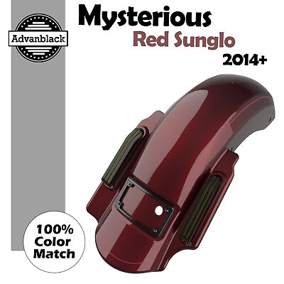 #ad Mysterious Red Sunglo Single Cutout Dominator Stretched Rear Fender Fits Harley $999.00