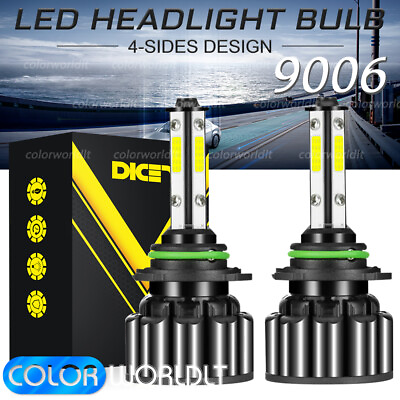 #ad Pair 4 Sides 9006 HB4 2400W 360000LM LED Headlights Kit Hi Low Power Bulbs 6000K $9.99