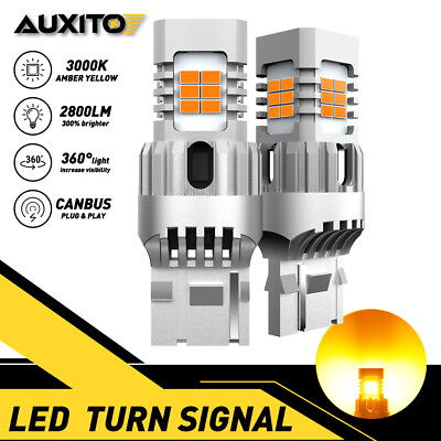 #ad 2X W21W 7440 Amber Yellow LED Turn Signal Light Bulbs Canbus No Hyper flash Lamp $18.99