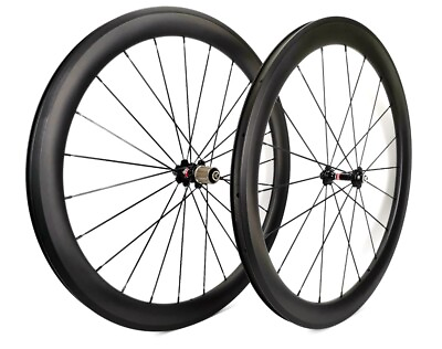 #ad 700C 50mm Depth Road Bike Carbon Wheels Clincher Tubular Bicycle Wheelset $763.56
