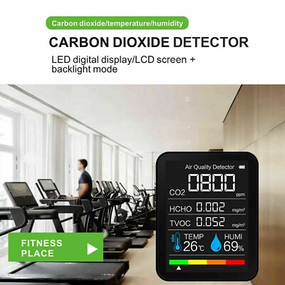 #ad Accurate 5 in 1 Carbon Dioxide Detector with Temperature Humidity Monitor $27.74