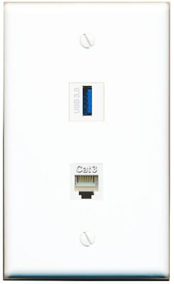 #ad PHONE USB 3 Wall Plate $12.44