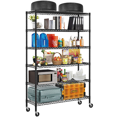 #ad Metal Storage Shelves 6 Tier Wire Shelving Unit Garage Shelves 6000 LBS Capacity $129.99