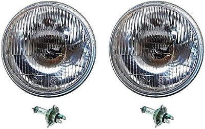 #ad 7quot; Halogen 24V Glass Semi Sealed Beam Headlight Headlamp Bulbs H4 24 Volt Pair $76.99