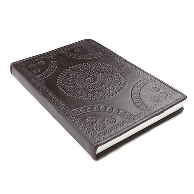 #ad 81stgeneration Leather Handmade Journal Embossed Mandala Notebook Recycled $24.47