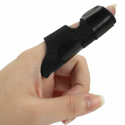 #ad Black Adjustable Trigger Finger Splint Straightener Corrector Brace Support $3.99