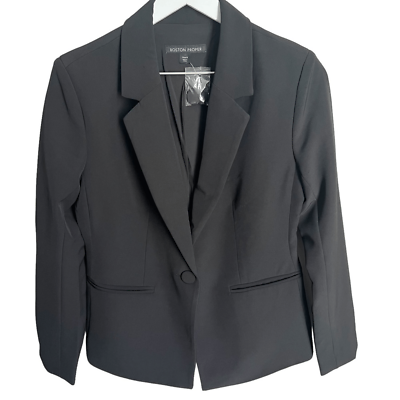 #ad Boston Proper Blazer size 6 Black Long Sleeve Jacket Single Button $49.97