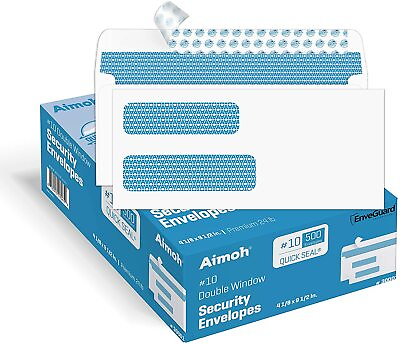 #ad #10 Double Window Security Envelopes Self Seal Security Tinted 30001 $110.99
