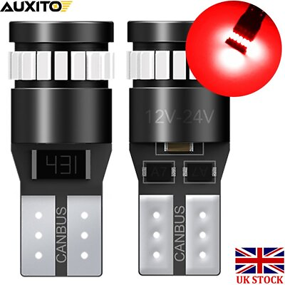 #ad 12v 501 RED Led T10 Truck HGV Hella Lorry W5w Side Light Bulbs Wedge Xenon 507 GBP 7.79