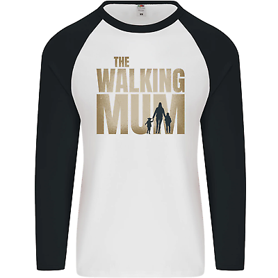 #ad The Walking Mum Funny Mothers Day Mummy Mens L S Baseball T Shirt GBP 9.99