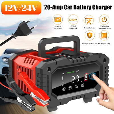 #ad 10A 12V 24V Fully Automatic Smart Car Battery Charger Maintainer Trickle Charger $52.99