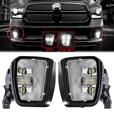 #ad Fits Dodge Ram 1500 4th Gen 2013 2018 LED Driving Fog Lights DRL Front Bumper $67.44