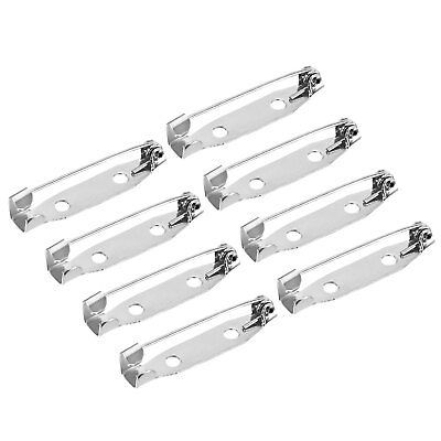 #ad 150Pcs Safety Bar Pins 30mm Brooch Clasp Pin Backs for ID Badges Silver White $13.85