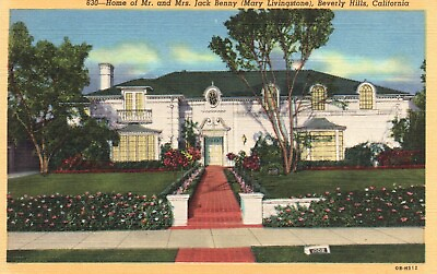 #ad Beverly Hills CA Residence of Mr. amp; Mrs. Jack Benny Vintage Postcard e7585 $3.00